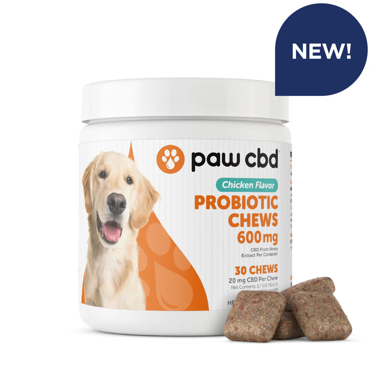 Digestive Probiotic CBD Dog Soft Chews - Chicken 600MG, 30ct - High Five CBD