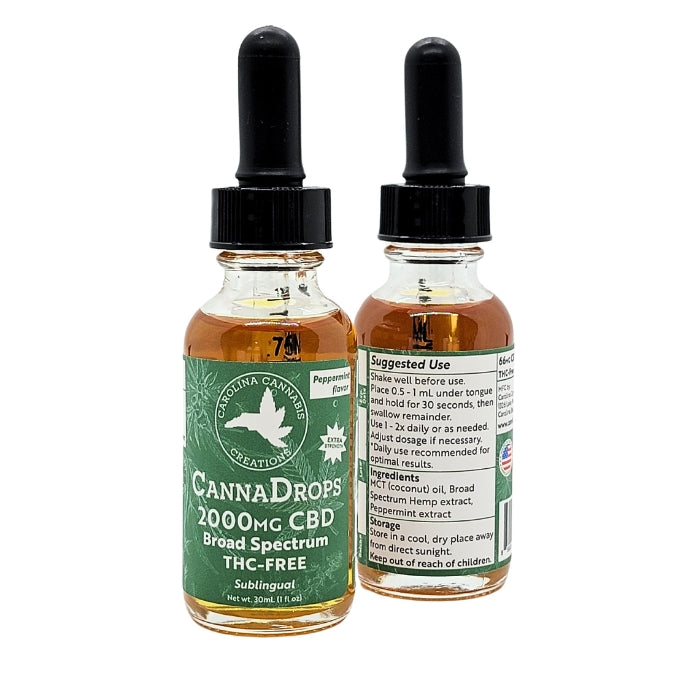 Broad Spectrum 2000mg CBD Oil | Peppermint | Carolina Cannabis Creations - High Five CBD