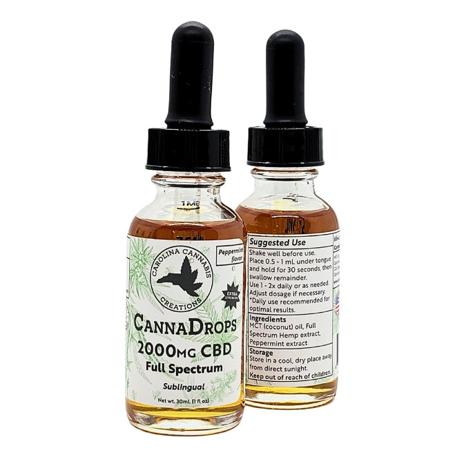 Full Spectrum 2000mg CBD Oil | Peppermint | Carolina Cannabis Creations - High Five CBD