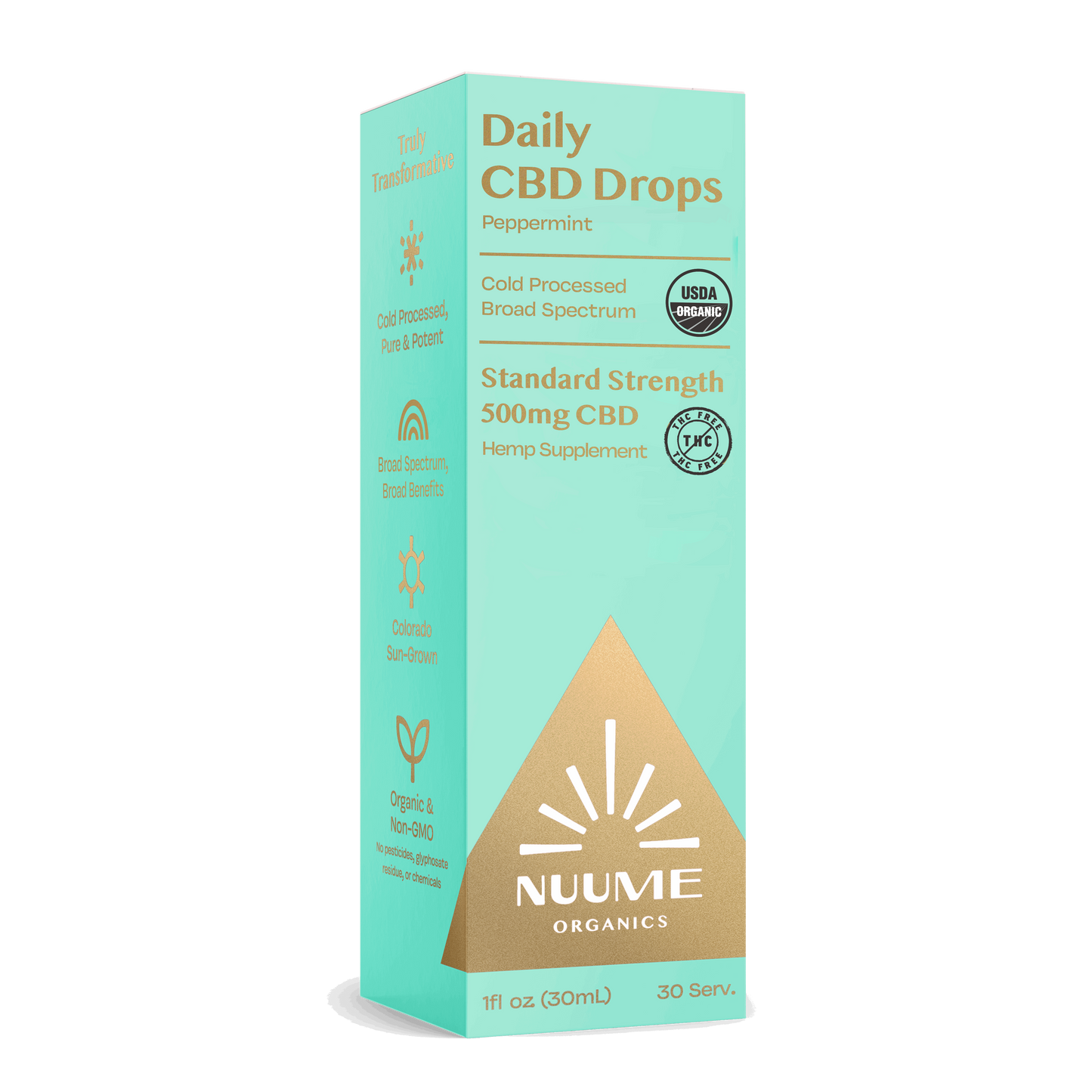 Organic CBD THC-Free Peppermint Drops 500mg - Broad Spectrum - High Five CBD